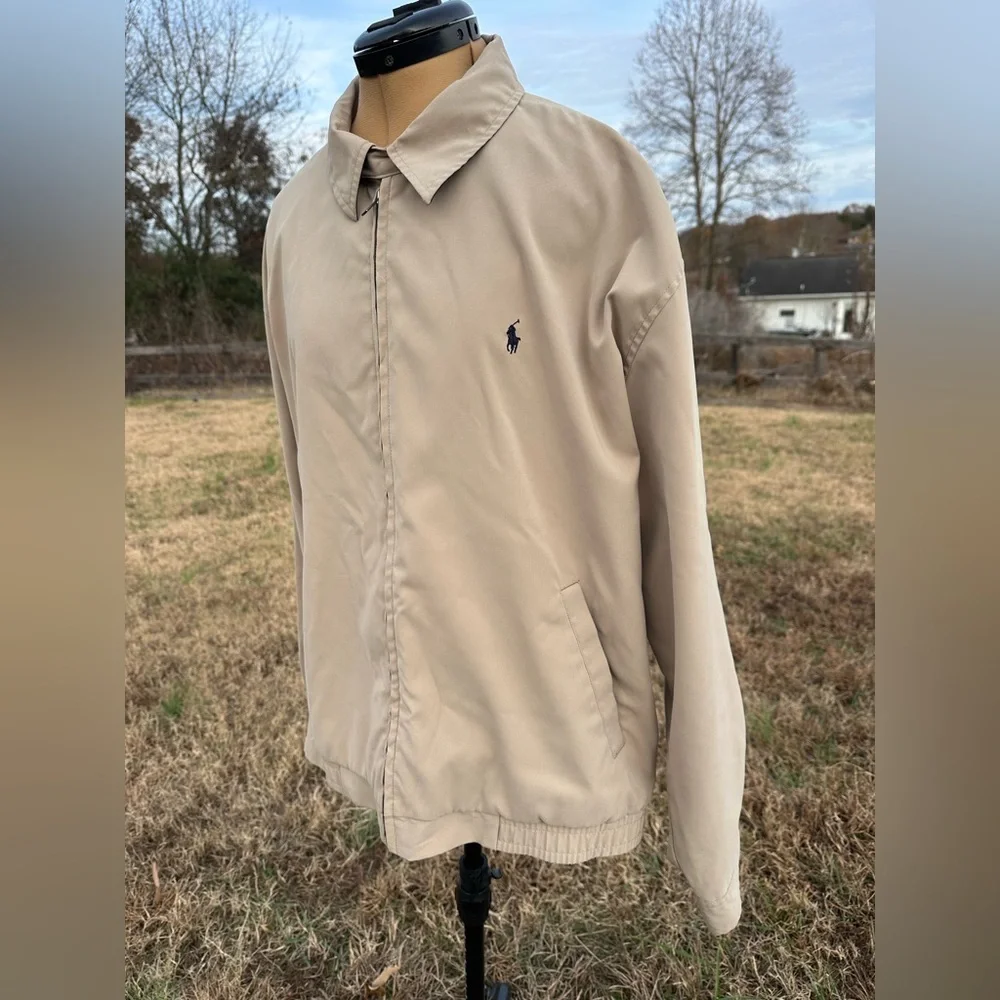 Vintage Polo by Ralph Lauren bomber jacket. Size XL. Tan. Polo pony. Vintage - Picture 5 of 7
